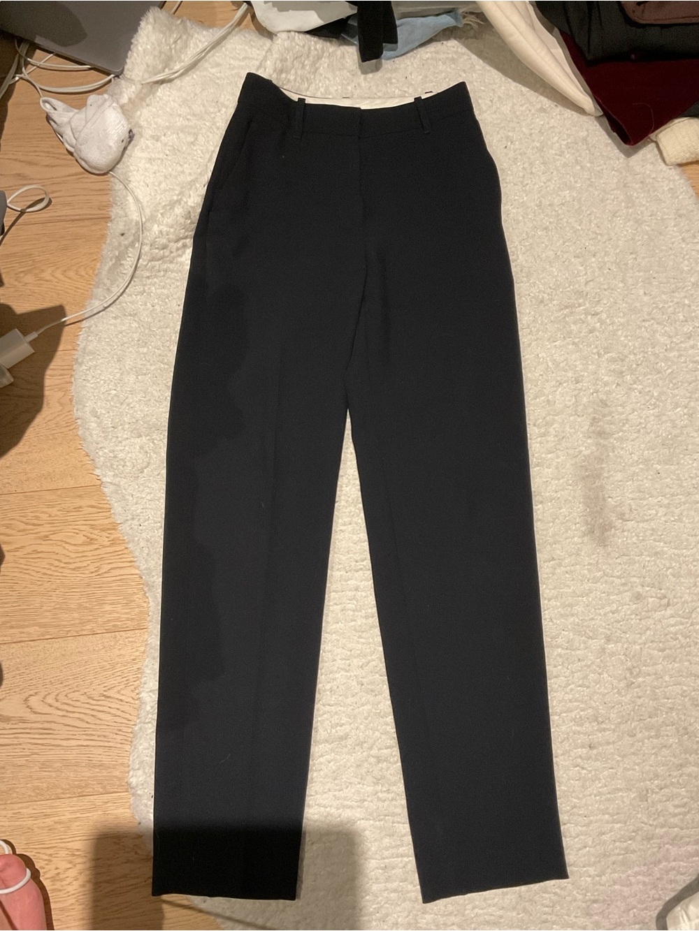 Aritzia Effortless Pants Black Straight-Leg Trousers